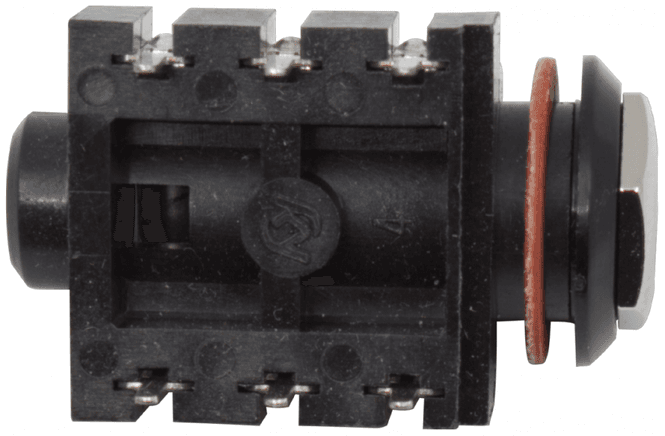 Hovedbilde Jack chassi stereo - plast - 6 PCB terminaler