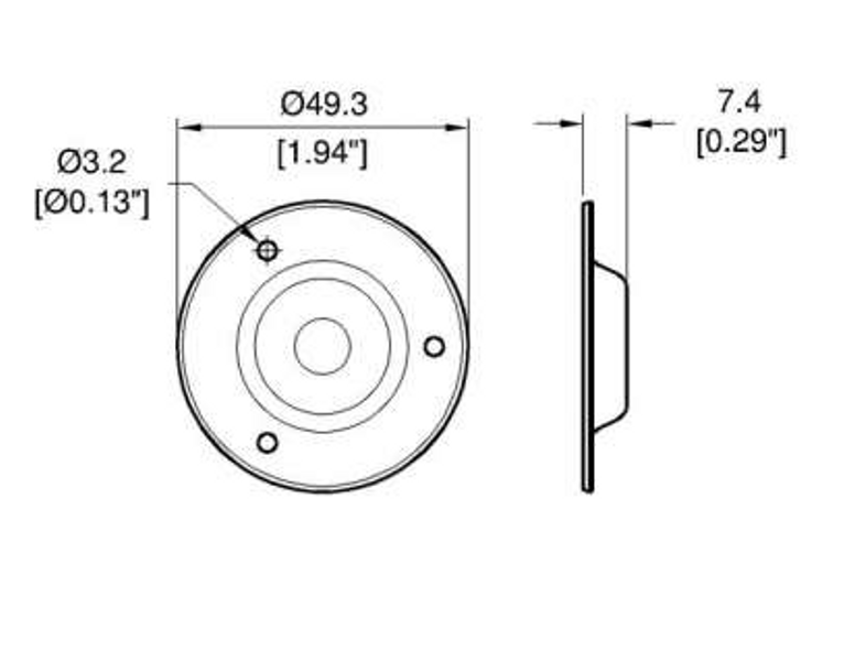 Jack panel rundt - Metall - Svart - 1 hull