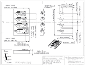 Hovedbilde Hipshot bassbridge 4 strengs A style messing - svart